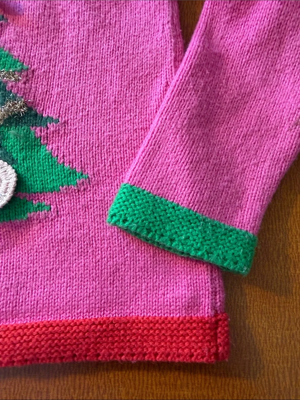 Mini Boden Hot Pink Holiday Sweater Top
